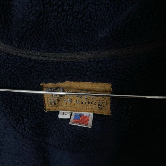 VTG Bear Ridge USA Flag Sweater Jacket Large - Picture 4 of 4